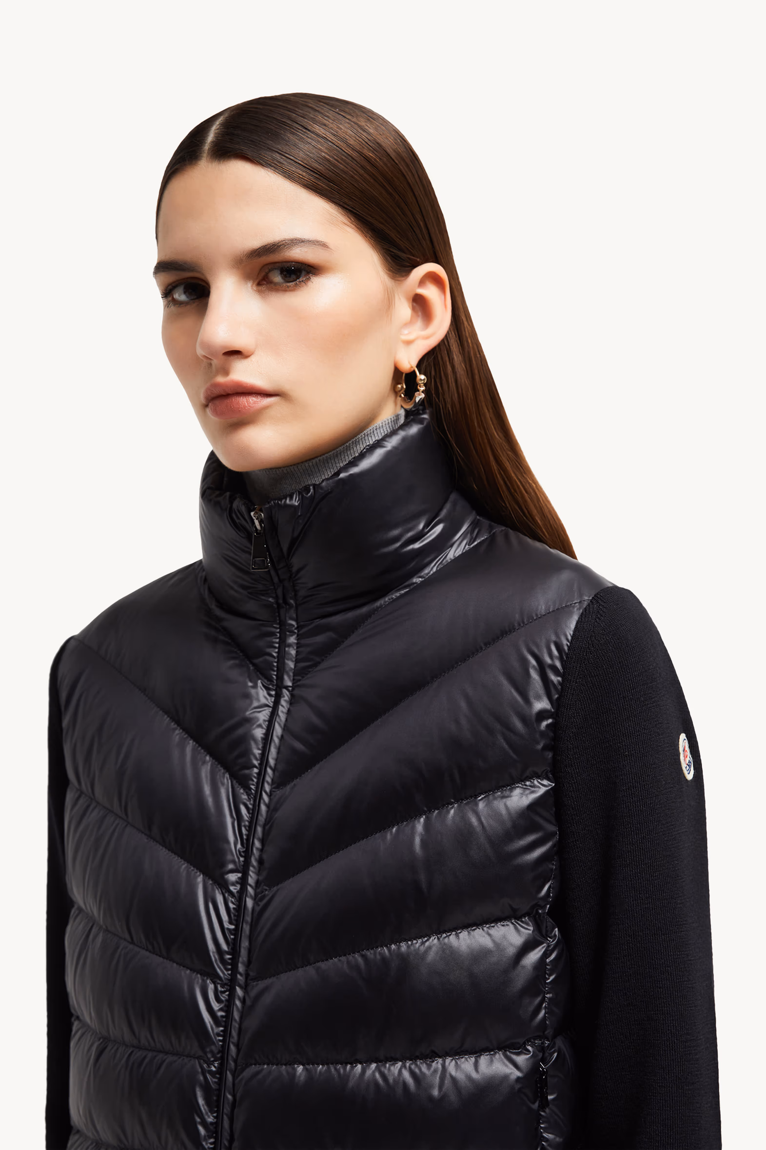 Cardigan matelassé en laine Femmes Noir Moncler 4
